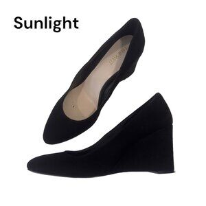 Nine West Women's Faux Black Suede Wedge Heels - Size 9M. Pointed Toe